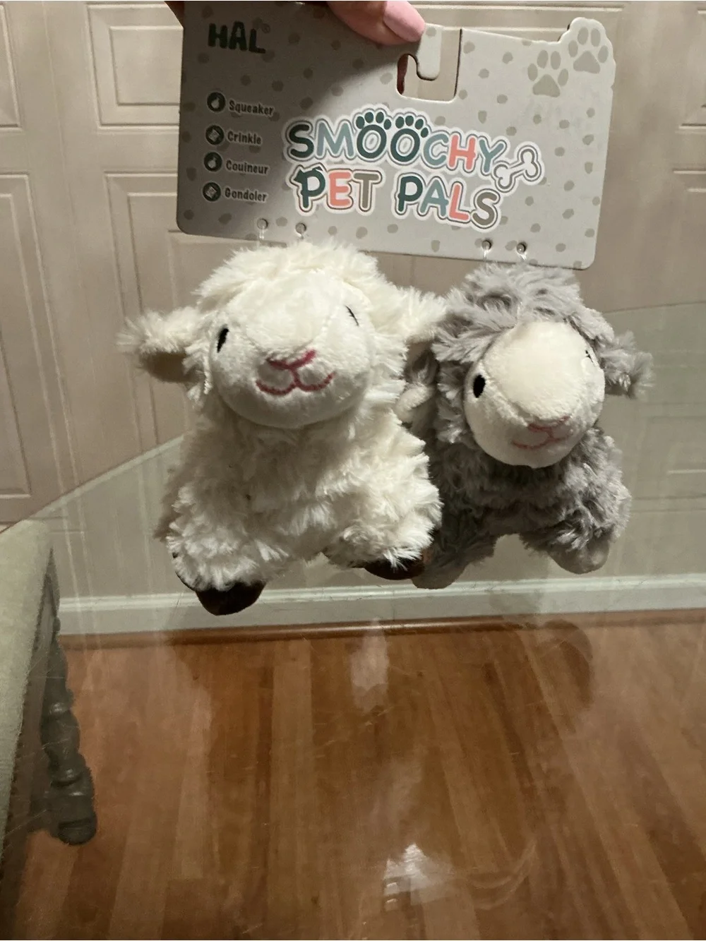Brand New Hal sheep Set Of 2 Very Soft Stuffed Dog Toy With Clinker Squeaker 6”
